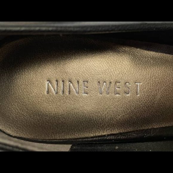 Nine West Rocha Dress Pumps Black Leather Heels - Picture 2 of 6